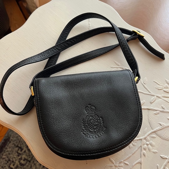 Charter Club Handbags - Charter Club Vintage Black Leather Crossbody Satchel Purse